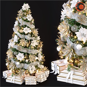Modern Christmas tree gift box Mei Chen 3d model